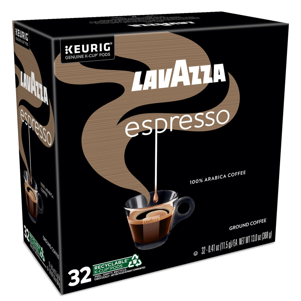 Lavazza Espresso, Single-Serve Keurig K-Cup Pods, Medium Roast Coffee, 32-Count Box