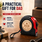 Fathers Day Dad Gifts from Daughter Son, Dad Gifts Personalized Engraved Tape Measure Birthday Woodworking Carpenter Tool Gifts for Men 25FT/7.5m (Dad)