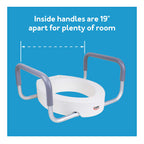 Carex 3.5 Inch Raised Toilet Seat with Arms, Elongated Toilet Seat Riser, Up to 250 lbs Capacity, Elevating & Raising Seat for Elderly & Handicap, Universal, Slip-Resistant with Padded Handles, White
