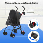 COOLCRAB Pet Stroller Oxford Cloth Foldable Dog Strollers for Small Dogs and Cats Suitable for All Road Surfaces Wide-View Panoramic Window 4 Wheels with Brakes Portable Design, Easy to Store (Grey)