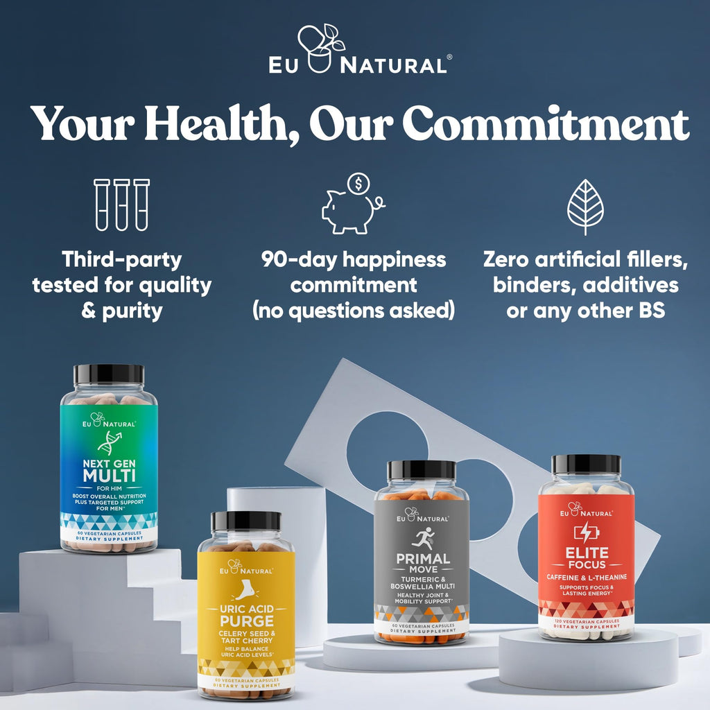 Eu Natural Conception for Him - Male Fertility Supplements with Ashwagandha, Folate & Zinc - Sperm Count, Motility & Strength Support - Fertility Support for Men, 60 Vegetarian Capsules