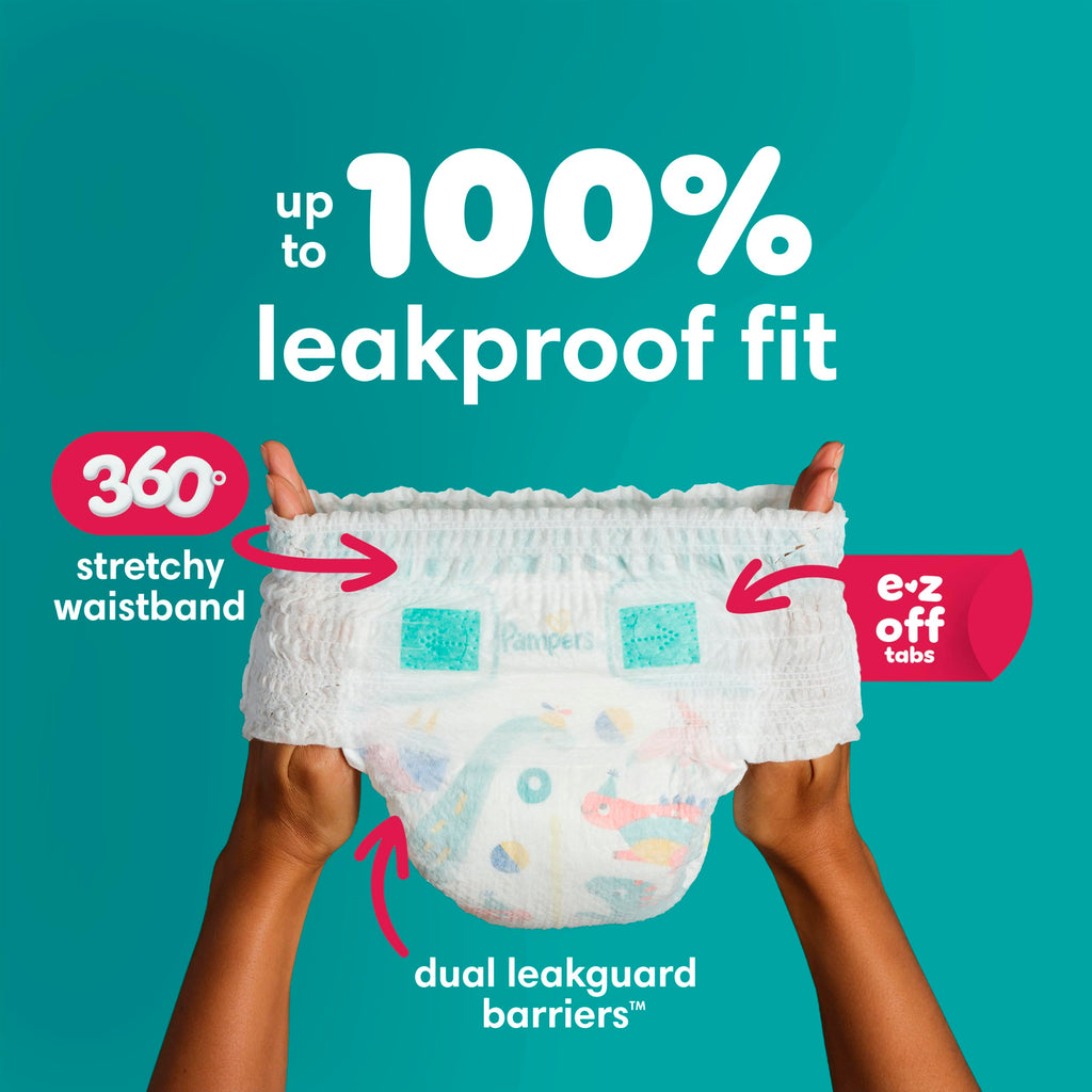 Pampers Diapers - Cruisers 360 - Size 4, 64 Count, up to 100% Leakproof Pull-On Diaper for Active Babies
