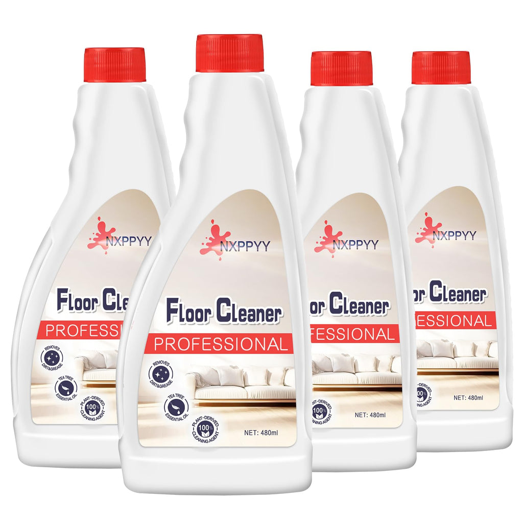 NXPPYY Floor Cleaning Solution Compatible with Roborock Q5/Q7/Q8/S7/S8/Qrevo Series, All Robot Vacuums & Wet Dry Vacuum, Floor Cleaner for Mopping, 4 Bottle Floor Cleaner Refill