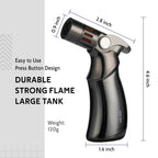 VEXO-Mini4 Torch Lighter Quad 4 Jet Flame Windproof Butane Refill Portable Lighter for Grill BBQ Candle Camping, Gift Idea (Butane NOT Included) (Black)
