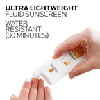 La Roche-Posay Anthelios Light Fluid Facial Sunscreen SPF 60, Lightweight Sunscreen For Face, Fluid Texture, Broad Spectrum SPF + Antioxidants, Oil Free & Oxybenzone Free, Travel Size 1.7 Fl. Oz.