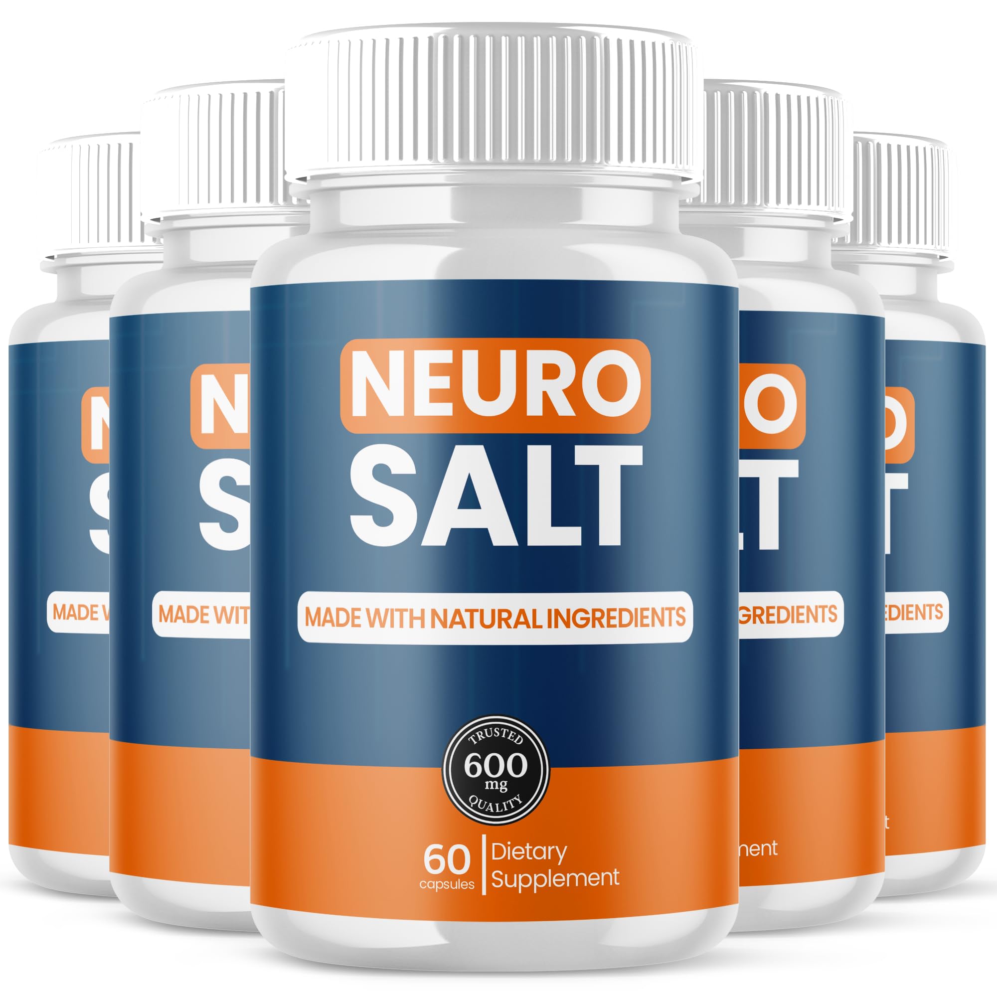 (5 Pack) Neuro Salt Capsules, Neuro Salt Brain Support Pills with Natural Ingredients, Advanced Formula NeuroSalt Maximum Strength Health & Wellness Support Vitamin for Women and Men (300 Capsules)