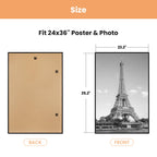 upsimples 24x36 Poster Frame, Easy Slide-In Assembly, Black, 3 Pack