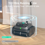 (2026 Upgrade) WYBOT C1 Cordless Robotic Pool Vacuum for Inground Pools, Above Ground Pool Cleaner 4-in-1 Wall & Waterline Cleaning Up to 1,614sq.ft, 150mins Smart Navigation, App Support
