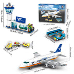 CUBIMANA Large City Passenger Airplane Building Toys with LED Light, 21 Inches Plane Building Sets with 2PCS Luggage Trucks, Terminal, Radar Tower, Birthday Gifts for Kids Boys Girls Age 6-12 (901pcs)