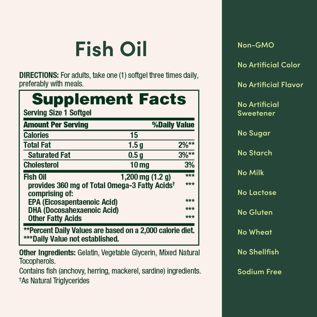 Nature's Bounty Fish Oil + Calcium with D3 Bundle – Heart, Bone & Immune Health Support, Omega-3 1200mg, 200 Softgels + Calcium 1200mg, Vitamin D3, 2x120 Ct – Wellness Duo Pack