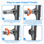6-Piece NPT Pipe Tap Set, 1", 3/4", 1/2", 3/8", 1/4", 1/8" NPT Tap Set, Carbon Steel Hand Threading Plumbing Tap Set for Accurate Threads, Assorted Plumbers Mechanics DIY Thread cutting tools
