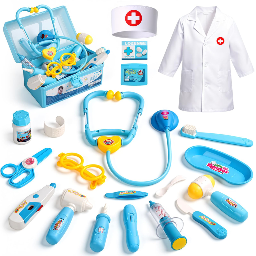 Doctor Kit for 3-5, 21 PCS Pretend Play Set Toys