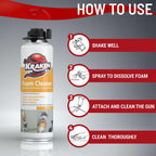 KRAKEN BOND Spray Foam Gun Cleaner - (12x12.3oz) Polyurethane Insulation Cleaner Spray, Dissolves Uncured Expanding Foam Cleaner Spray for Extended Tool Durability - 12 Pack