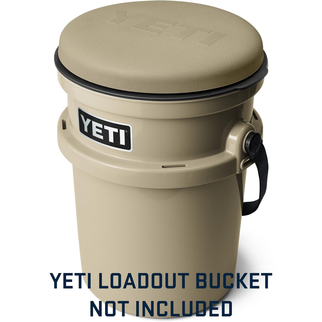 YETI 5 Gallon LoadOut Bucket 360-Degree Swivel Seat, Heavy Duty Foam Cushion for Dove/Duck Hunting, Fishing, Baseball, Gardening and Camping, Tan