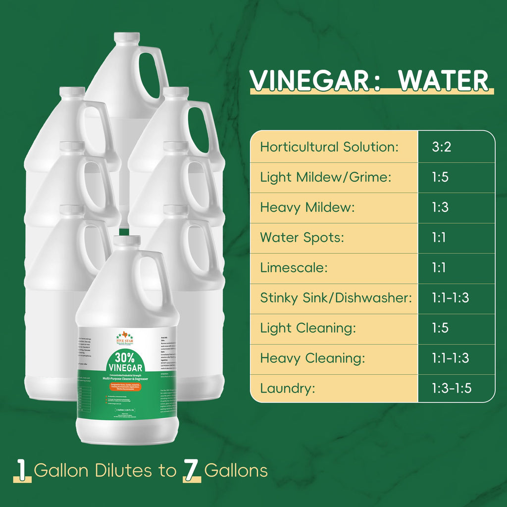 30% Vinegar Concentrated White Vinegar Industrial-Grade (2 Gallon(256 oz)