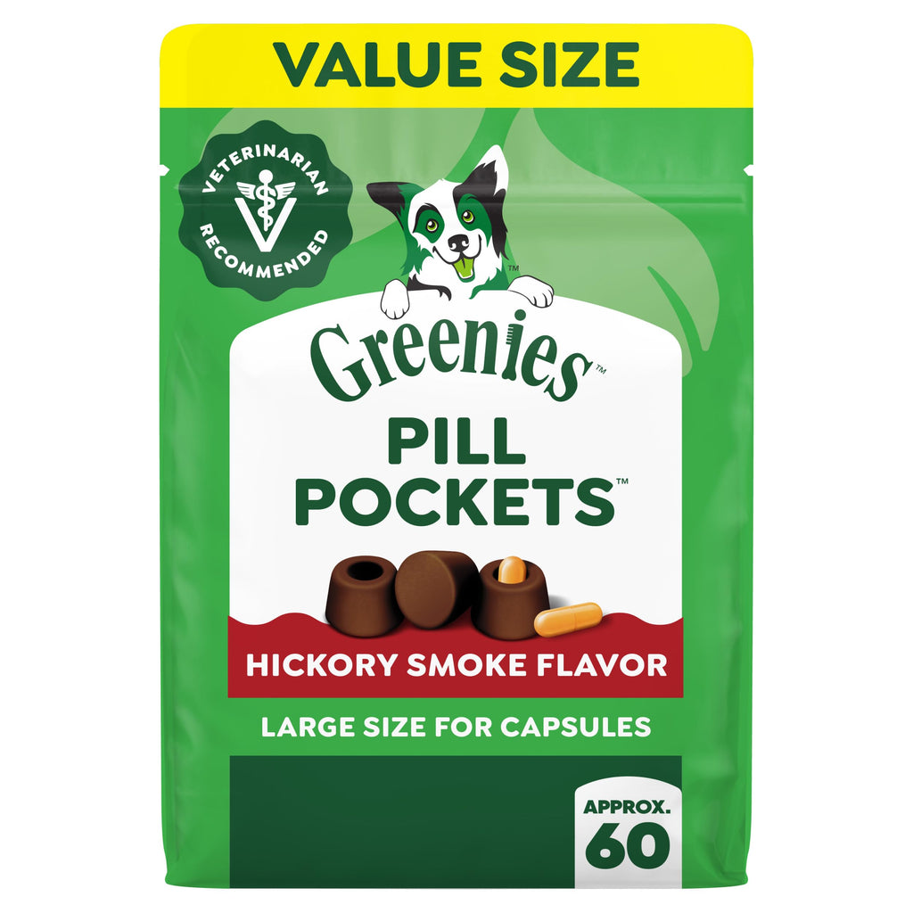 Greenies Pill Pockets Large Size Dog Treats, Hickory Smoke, 15.8 oz