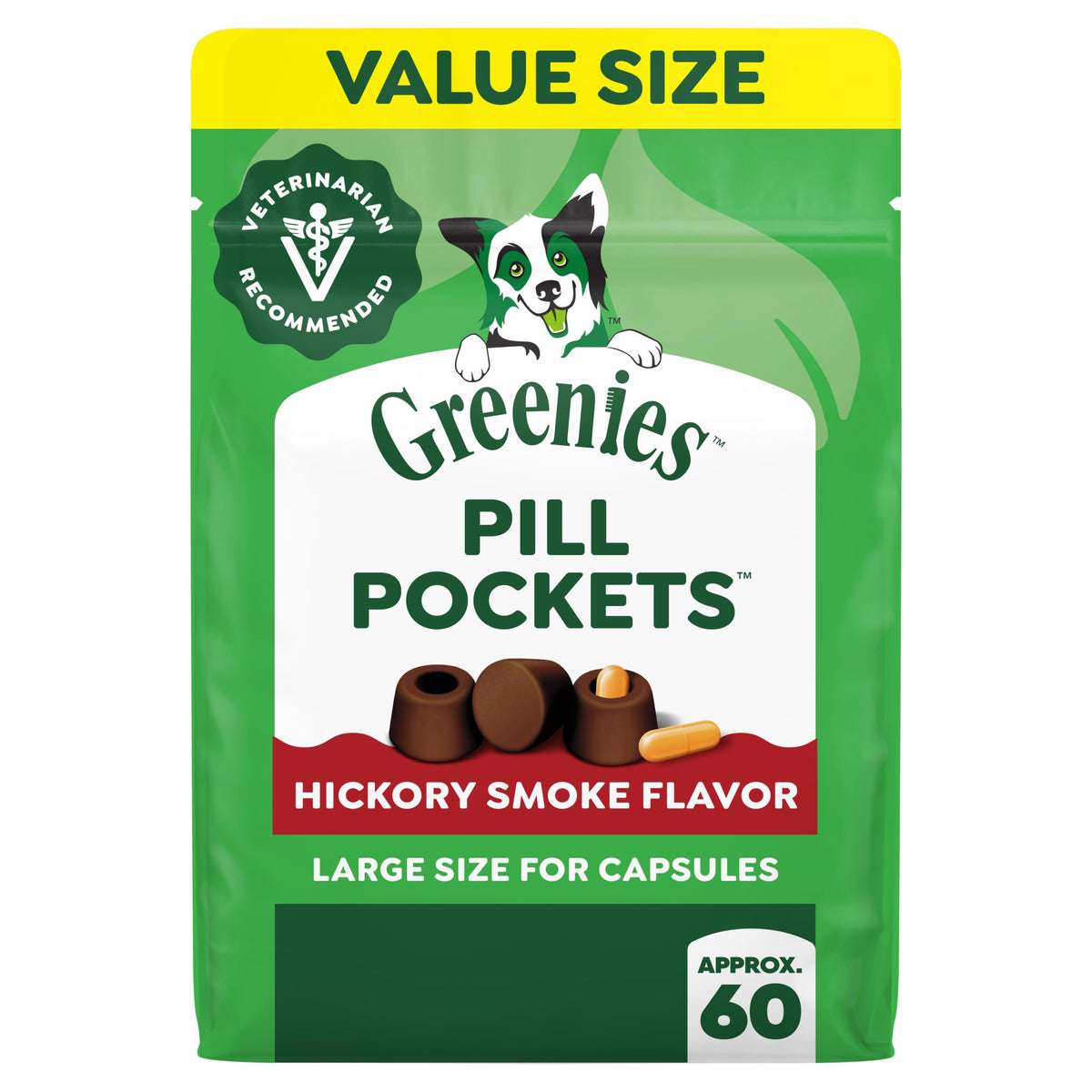 Greenies Pill Pockets Large Size Dog Treats, Hickory Smoke, 15.8 oz