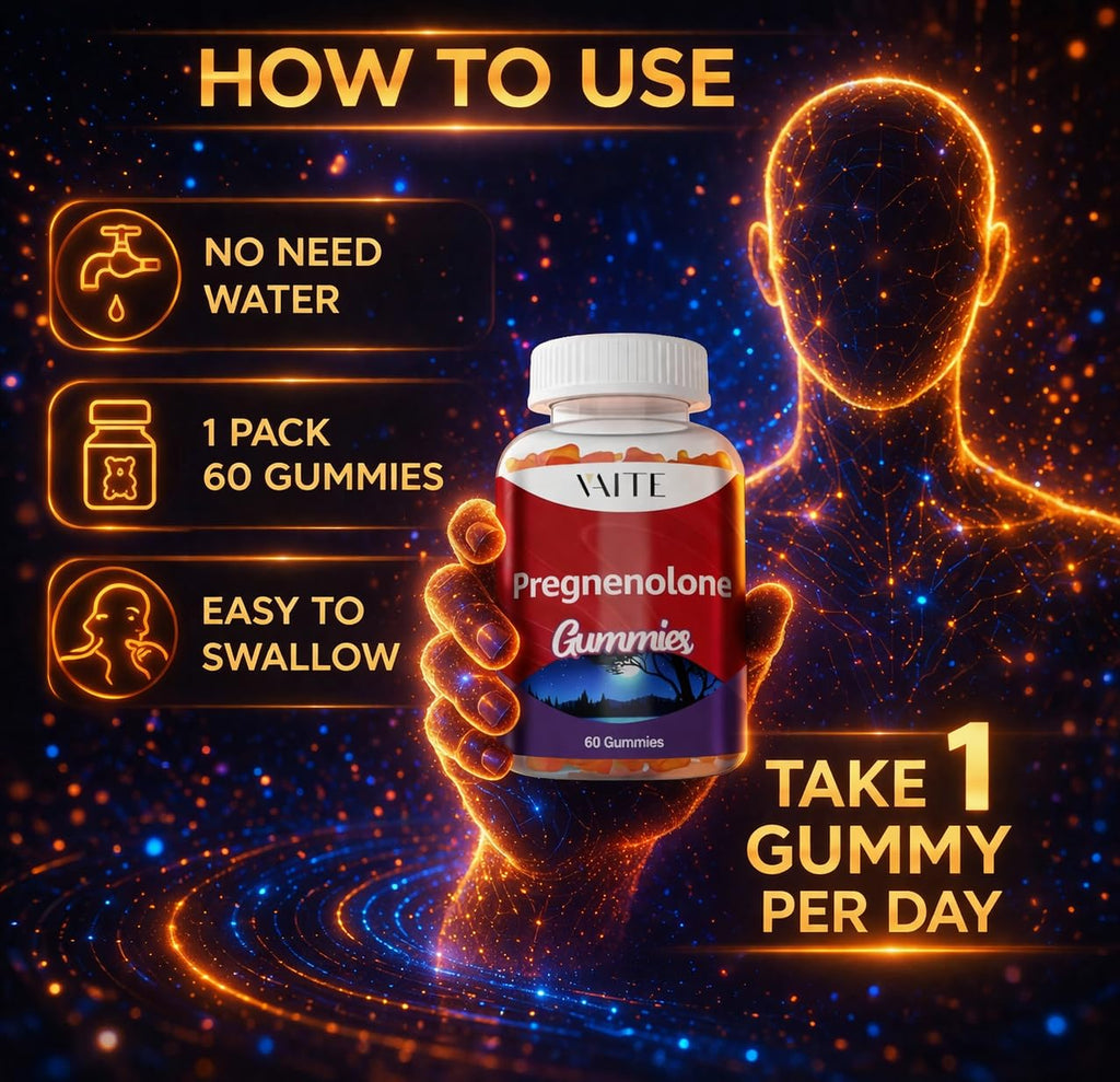 Pregnenolone Memory Supplement for Brain, Hormone Balance for Women and Men, Glycine Supplements, Happy Hormones, Non-GMO, Gluten Free, Cognitive, 60 Vegetarian Seniors and Adult Vitamin Gummies