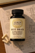 AURUM BOTANICA Best Brain Supplement for Memory and Focus - L-Theanine, Lion's Main, Vitamin B6, B12, D3, Folate, L-Tyrosine, Bacopa Monnieri, Alpha GPC, Theacrine, 30mg of Natural Caffeine (60 Count)