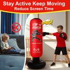 Marwan Sports Kids Punching Bag Toy Set, Inflatable Boxing Bag Toy for Boys Age 3-12, Ninja Toys for Boys, Christmas,Birthday Gifts for Kids 4,5,6,7,8,9,10 Years Old (Red Ninja)