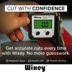Wixey Digital Angle Gauge | Digital Angle Finder for Table Saw & Miter Saw (Magnetic) – Precision Bevel & Compound Angle Measuring Tool for Woodworking with Backlight