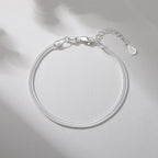 TOPCRED 925 Sterling Silver Bracelet, Diamond-Cut Snake Chain Bracelet for Women Exquisite Gifts for Wife Her 7.5 Inches