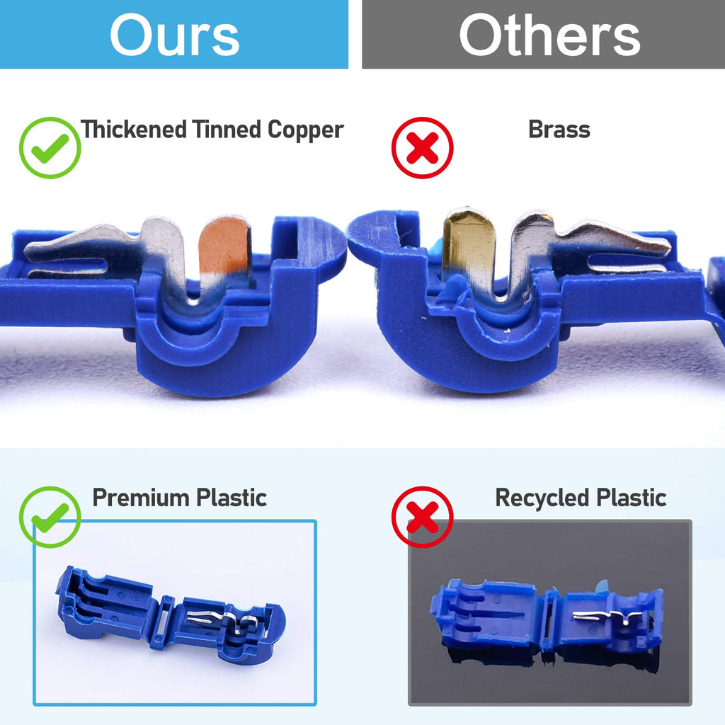 TICONN T Tap Wire Connectors, T Wire Quick Splice Connector, T Connectors for Wiring with Storage Case (120 Pcs)