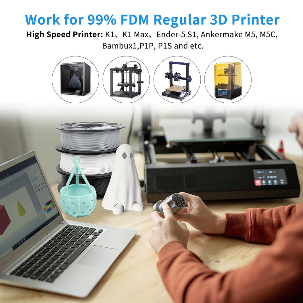 iSANMATE Rapid PLA Filament 1.75mm, Grey 3D Printer Filament, Fast Printing Speed PLA, Dimensional Accuracy ±0.02mm, 1kg/Spool