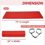Fitvids 1/2-Inch Thick High Density Foam Exercise Yoga Mat with Carrying Strap, For Cushioning The Body Against Hard Floors, Red