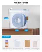 YOOPAI Filament Storage Box - 6 Pack Filament Container for 3D Printing Sealing and Protection - Portable Storage Box with Desiccants&Label for Home&Office,Water-Proof and Dust-Proof 4.0L(9.03*8*3)