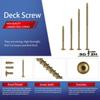 SG TZH #14 x 2 Inch Lag Screws (620Pcs) 10lb. Structural Wood Screw, Bronze, Carbon Steel, Washer Head, Rust Resistant epoxy Coated, T30 Star Bit
