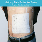 KONWEDA 25 Pcs Waterproof Ostomy Bag Shower Cover 10"x10", Stoma Bath Protector Shield Film Adhesive Dressing Bandage for Ostomy Supply Guard Accessory