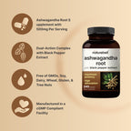 NatureBell Ashwagandha Root with Black Pepper Extract - 240 Capsules - High Strength Adaptogen for Calmness, Relaxation & Immune Support*