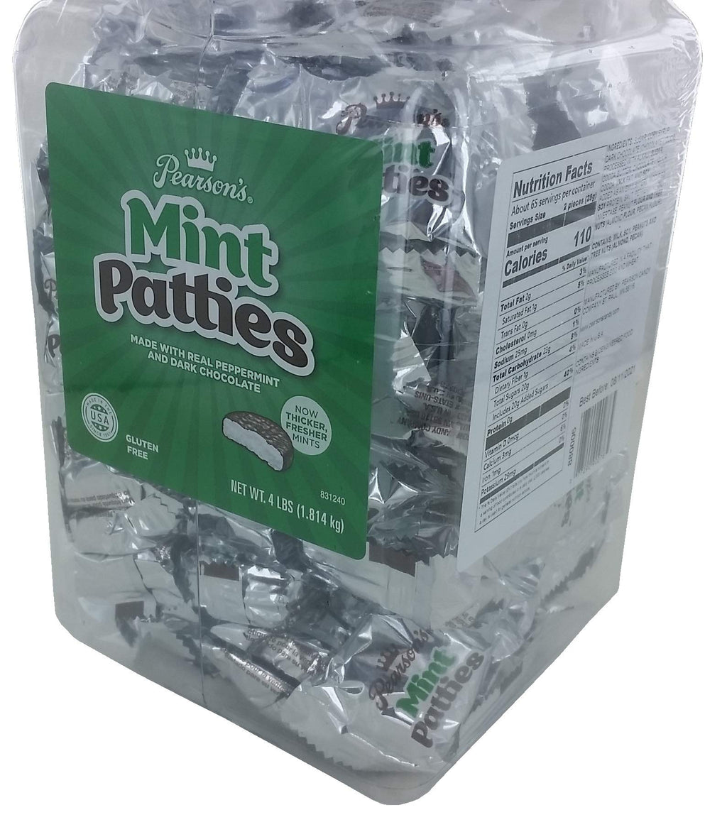 Pearson's Mint Patties | Made with Decadent Dark Chocolate and Real Peppermint | 64 Oz Jar | Individually Wrapped