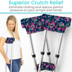 Vive Premium Crutch Pads & Hand Grips - Comfortable, Breathable, Machine Washable Padding - Moisture Wicking & Odor Reducing Pillow Accessory Covers for Adult & Youth Walking Crutches