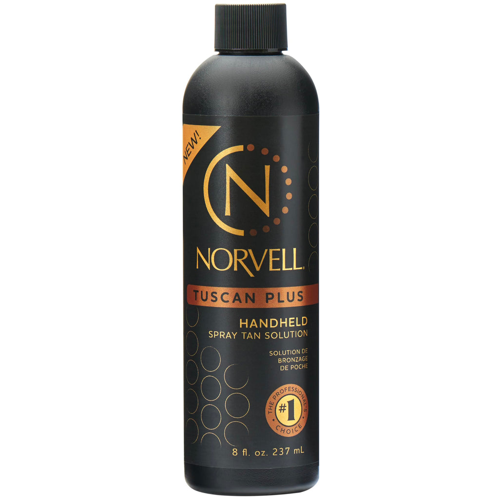 Norvell Tuscan Plus Spray Tan Solution 8 fl oz – Professional Sunless Tanning Formula with Caramel Brown & Rose Colors, Instant Natural Color, Long Lasting, Streak Free Results