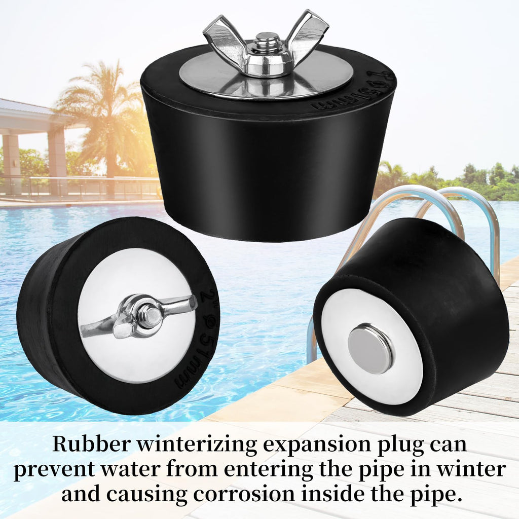 2 PCS Swimming Pool Winterizing PVC/Steel Pipe Expansion Plug 2 1/2 inch,Pool chill Plug,Pool Winterizing Plug with SS Screw, Stainless Steel Bolts (2.5 inch)