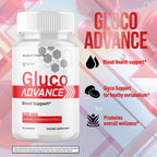 Gluco Advance Capsules, Official Gluco Advance Supplement Pills with All Natural Ingredients, Advanced Formula Supplement with Maximum Strength Premium Vitamins for Women & Men (60 Capsules)