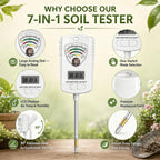 2026 Soil Tester, 7-in-1 Soil Test Kit for Moisture, pH, Fertility, Temperature, Humidity and Light, Digital Soil Meter for Garden, Lawn, Farm, Indoor and Outdoor
