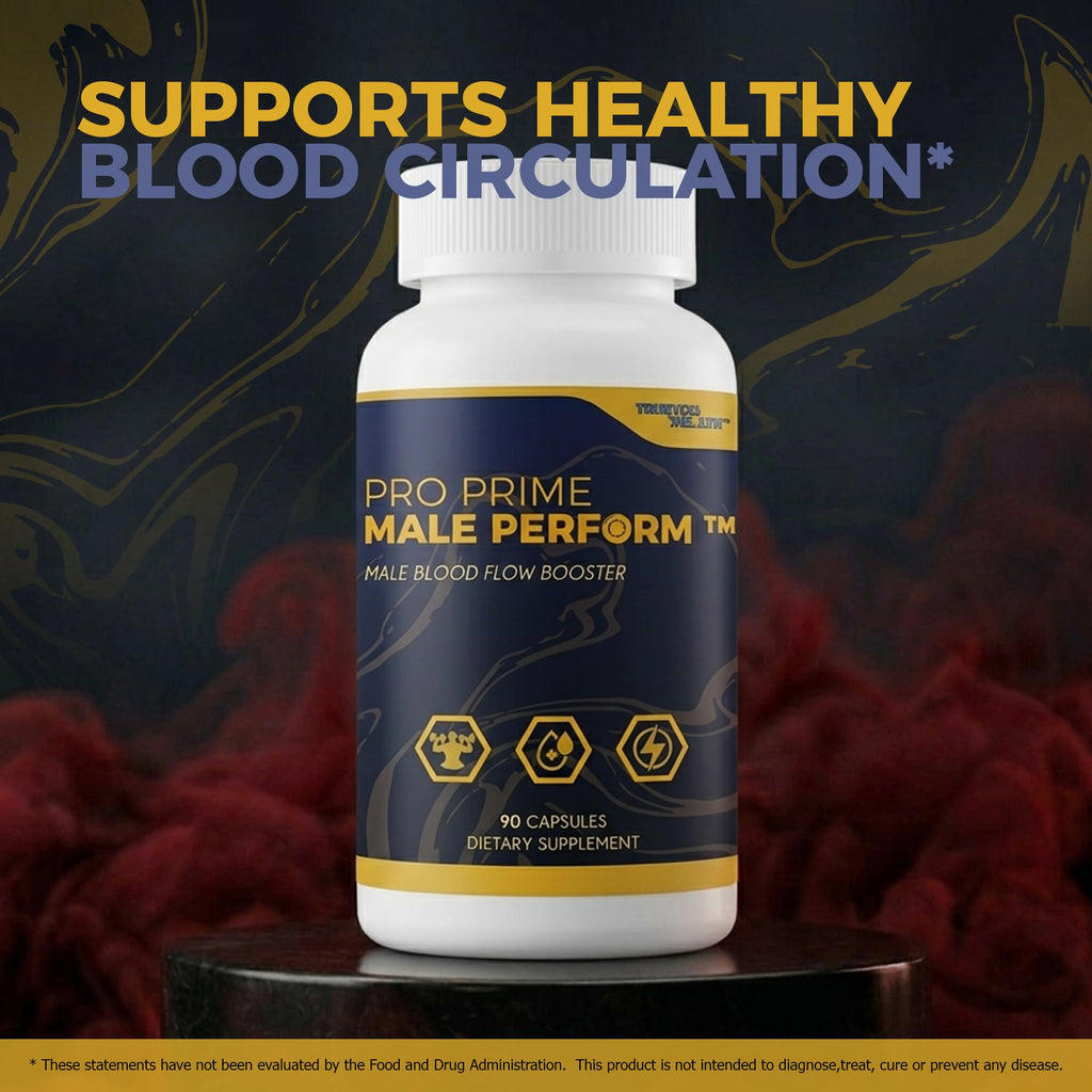 Pro Prime Male Perform - Our Best Male Blood Flow Booster - Premium BloodFlow Booster to Help Lower Pressure & Support Circulatory Health - Increase Blood Flow & Endurance - Prime Perform for Men