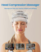 RENPHO Heated Electric Head Massager,3 air Compression Massage intensities and 4 Massage Mode Area Selection,for Pressure Relief,Tension,Deep Sleep,Relaxation,One Size Fit Most
