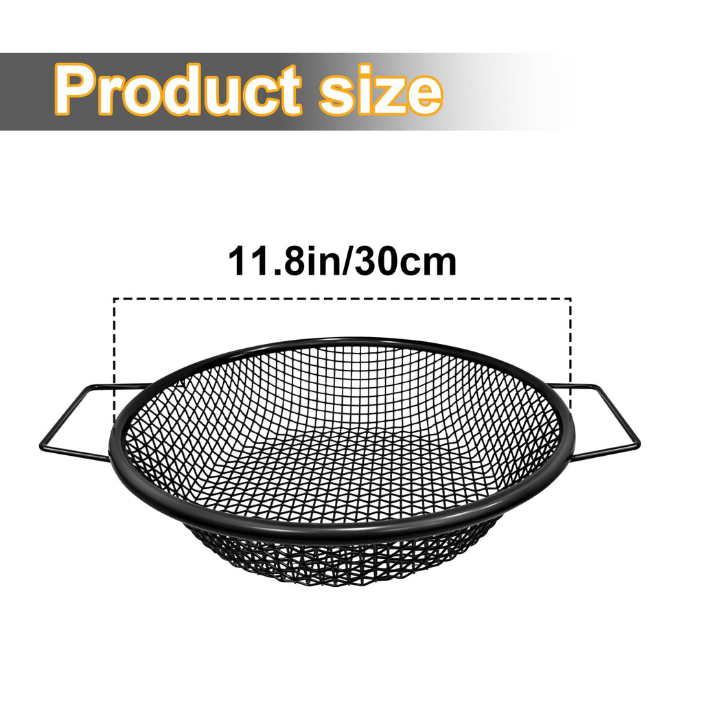 2PCS Soil Sifter for Gardening, Rock Sifter for 5 Gallon Bucket,Compost Sifter Dirt Sifter,Captures Dirt Rocks Sawdust Black Handle Upgrade Version