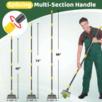 Garden Flat Shovel - Floor Scraper, 60" Multifunctional Garden Cleaning Shovels, Heavy Duty Floor Scrapers Long Handle,Metal Weeding Scraper for Lawn Edging, Snow Ice Removal,Snow Ice Scraper