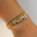 U ZERO Personalized Name Bracelet for Women, Custom Bubble Letter Jewelry Gift for Mom, Bridesmaid, Girlfriend - Birthday, Christmas, Thank You Present (Style-A)