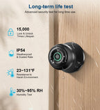 Fingerprint Door Lock, Smart Fingerprint Door Knob with Lock, Biometric Door knob with App Control & Key, Keyless Thumbprint Entry Door Lock for Bedroom, Front Door, Home, Apartment Office-Matte Black