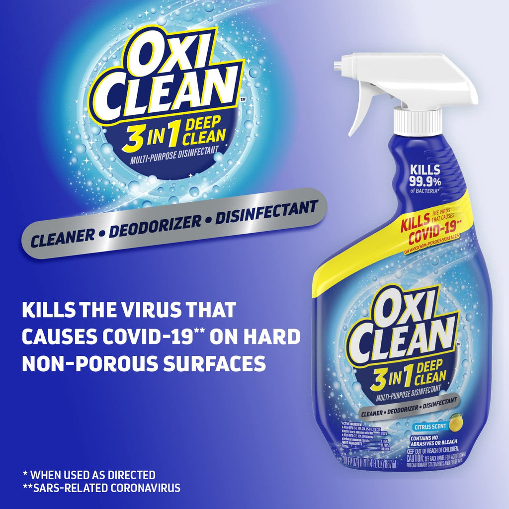 OxiClean 3-in-1 Deep Clean Multi-Purpose Disinfectant, 30 oz (Pack of 3)