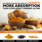 Turmeric Curcumin Supplement 95% Curcuminoids 1950mg with Organic Turmeric & BioPerine Black Pepper Extract for Best Absorption, Natural Vegan Joint Support, Non-GMO, Bottled in USA - 240 Capsules