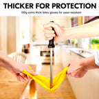 Vgo... 5-Pairs Reusable Household Gloves, Rubber Dishwashing gloves, Extra Thickness, Long Sleeves, Kitchen Cleaning, Working, Painting, Gardening, Pet Care (Size M, Yellow, HH4601)