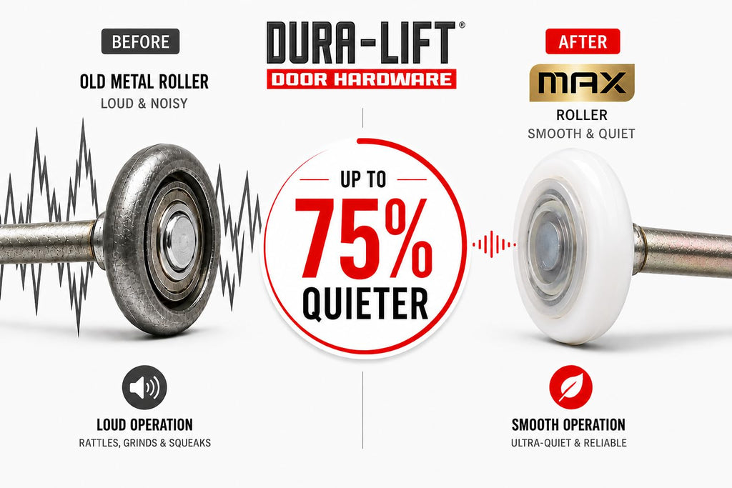 DURA-LIFT Ultra-Life MAX 2" Sealed 6200ZZ Bearing Nylon Garage Door Roller, 4" Stem, Pack of 10