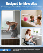 DOZAWA Grab Bars for Shower 2 Pack, Heavy Duty Shower Handles for Elderly Suction Removable, 17.7 Inch No-Drill Bathroom Safety Bars for Seniors & Handicap Assist